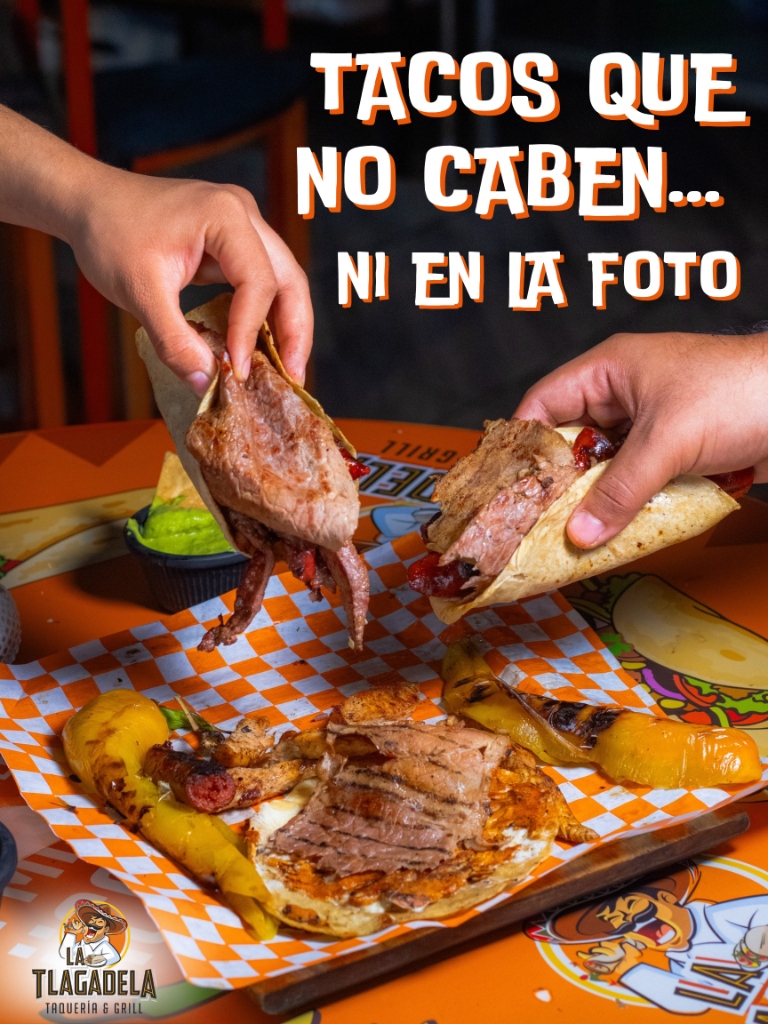 Tacos que no caben ni en la foto